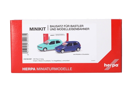 Herpa Minikit 012140-007 VW Polo 2-türig, Doppelset, Pistazie/Chagallblau, H0