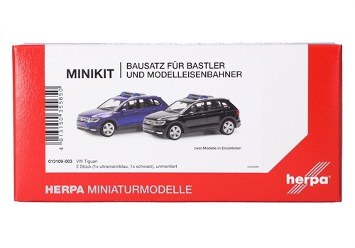 Herpa MiniKit 013109-003 VW Tiguan, Ultra-Marineblau und Schwarz (2 Stück), H0