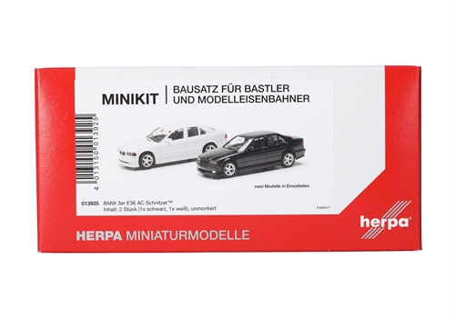 Herpa 013925 MiniKit BMW 3er E36 AC Schnitzer, (2er-Set) schwarz-weiß, H0