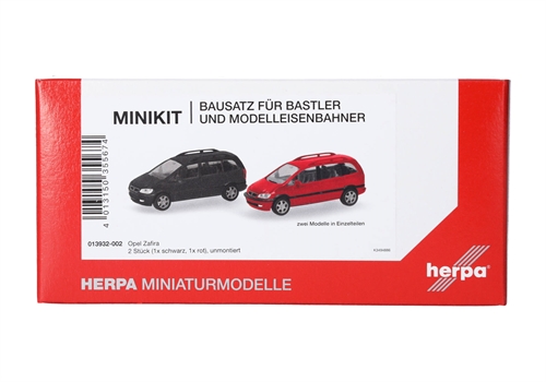 Herpa MiniKit 013932-002 Opel Zafira, schwarz und rot (2 Stück), H0