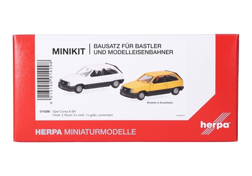 Herpa 014298 Herpa MiniKit: Opel Corsa A SR, weiß und gelb (2 Stk.)