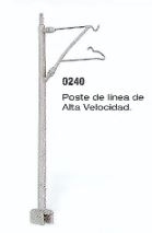 Electrotren 0240 Runde Fahrleitungsmasten, grau, 10 Stück, H0