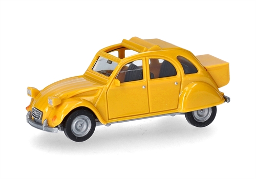 Herpa 027632-006 Citroen 2CV mit offenem Dach, mimosengelb, H0