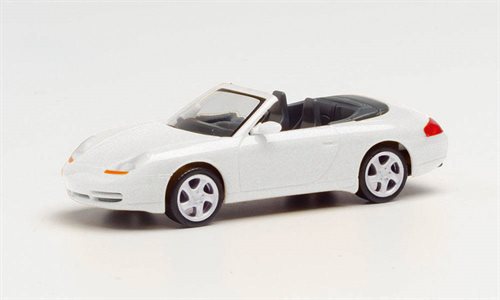 Herpa 032674-002 Porsche 996 C4 Cabrio, carraraweiß metallic H0 