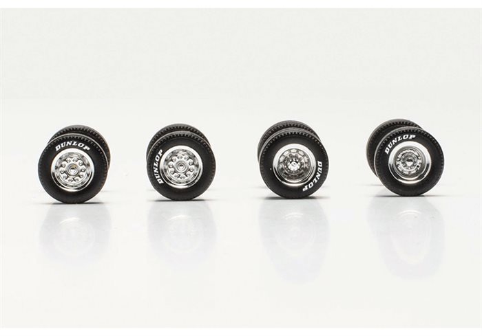 Herpa 054300 Reifen mit Chromfelgen "Dunlop", H0