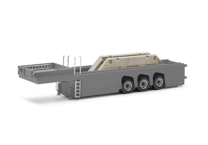 Herpa 076418 Beton-Auflieger mit Ladung (4 Dachgiebelteile), H0