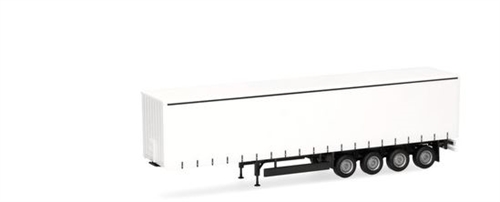 Herpa 077118 Planenanhänger, 4-achsig, weiß, H0