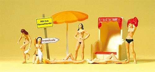 Preiser 10107 Badende Frauen, sechs Figuren mit Zubehör, H0,