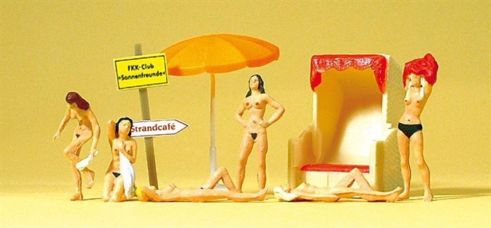 Preiser 10107 Badende Frauen, sechs Figuren mit Zubehör, H0,