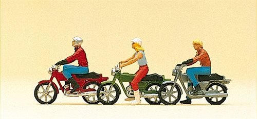 Preiser 10126 Motorradfahrer, 3 Stück, H0