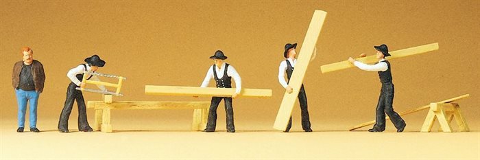 Preiser 10376 Tischler, fünf Figuren mit Zubehör, H0