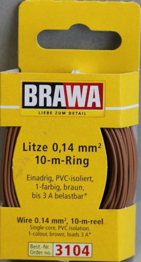 Brawa 3104 Draht, braun, 0,14 mm, 10 mtr.