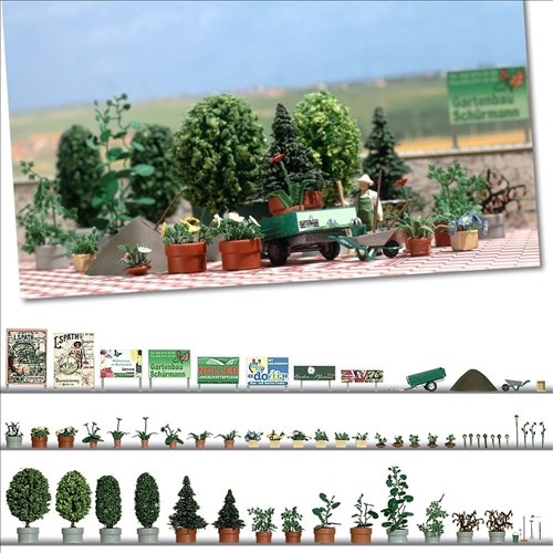 Busch 1211 Blumen- und Pflanzkübel-Set, H0