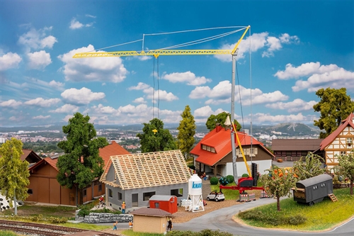 Faller 130658 Haus im Bau, mit Kran, H0
