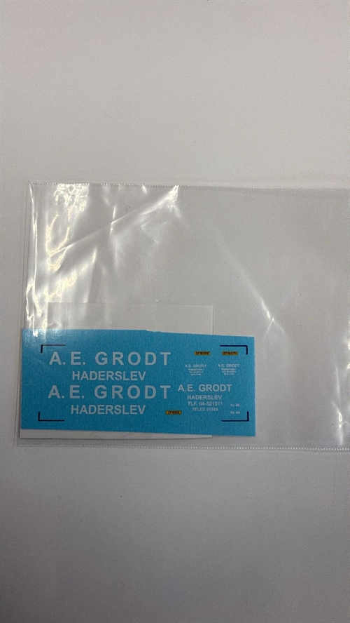 DMC Decals 87-199 A. E. Grodt, Haderslev, Forvogn, pressenning 1/87