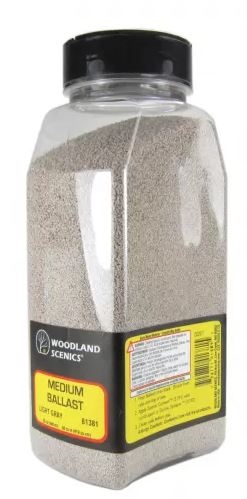 Woodland Scenics 1381 Medium Ballast, Hellgrau, Streu dose, 945 cm3