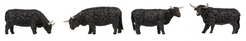 Faller 151957 Hochlandrind, schwarz, vier Figuren, H0