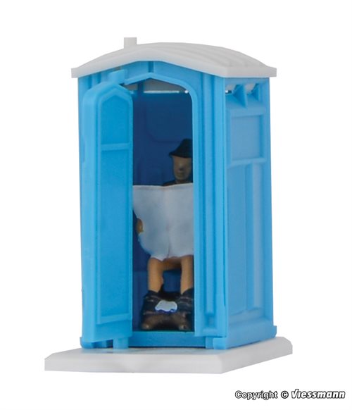 Viessmann 1545 Mobile Toilette mit beweglicher Tür und Bauarbeiterfigur. e-Motion, H0