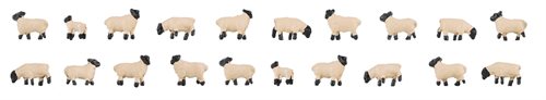 Faller 155906 Schafe mit schwarzem Kopf, 20 Stück, Spur N