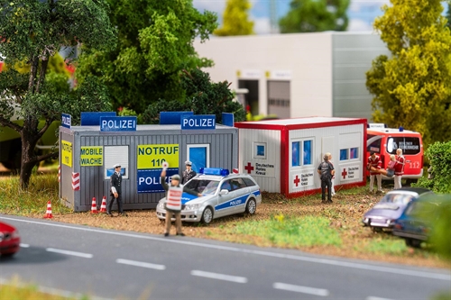  Faller 180338 Bürocontainer Polizei und DRK, H0