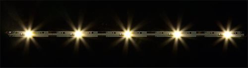 Faller 180654 2 LED-Schienen mit 5 LED-Leuchten, warmweiß, 180 mm, H0