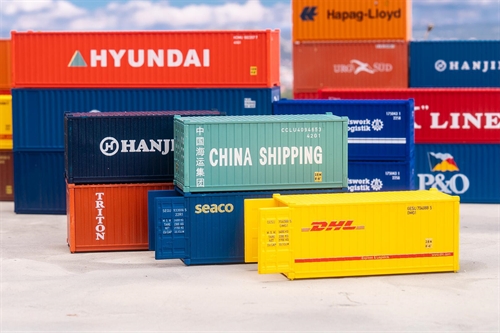 Faller 182057 20-Fuß-Container, 5 Stück, H0