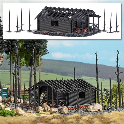 Busch 1853 Ausgebrannte Waldhütte, H0