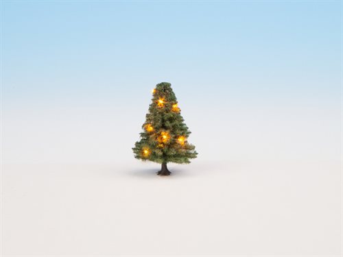 Noch 22111 Beleuchteter Tannenbaum, grün mit 10 LED-Leuchten, 5 cm hoch H0/TT/N/Z