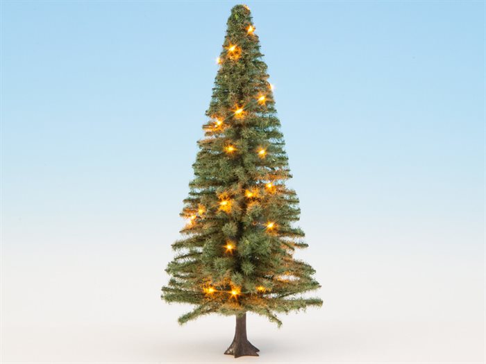 Noch 22131 Fichte mit Licht, grün mit 30 LED-Lichtern, 12 cm hoch, 0/H0/TT
