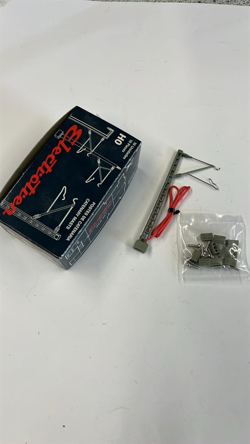 Electrotren 0245 Oberleitungsmast, Gitter, mit Elektronik, grün, 10 Stk., H0