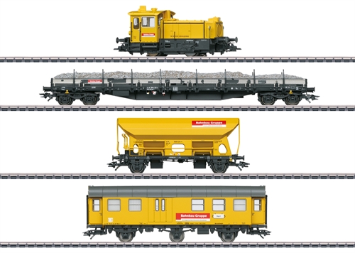 Märklin 26621 Klasse 335 (Köf III) mit digitalem mfx+-Decoder, Soundgenerator, 5-poligem Motor, TELEX-Kupplungen und Beleuchtung mit wartungsfreien LEDs und 3 Güterwagenr, lydgenerator, 5 polet motor, TELEX koblinger samt belysning med vedligeholdelsesfri