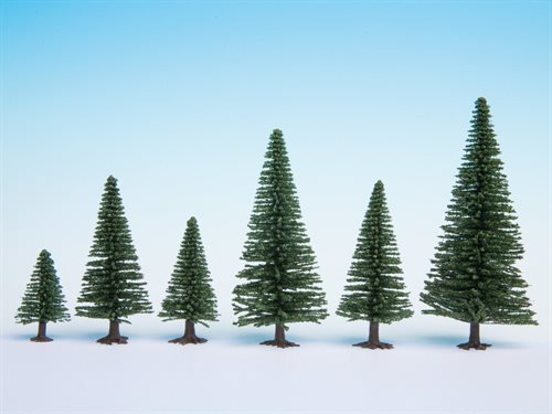 Noch 26821 Fichten, 5-14 cm hoch, 50 Stück, H0-TT
