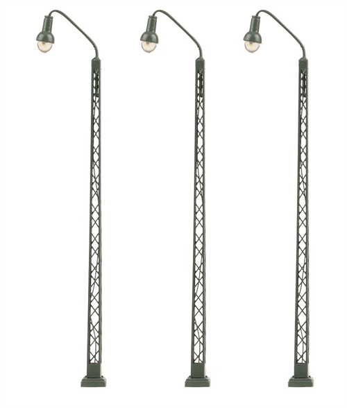 Faller 272124 LED-Gittermast-Bogenlampe, 3er-Pack, Spur N