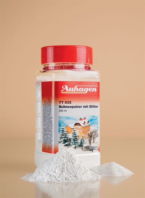 Auhagen 77032 Schneepulver mit Glitzer, Streudose, 500 gr