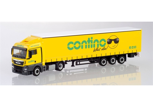 Herpa 310901 MAN TGX XLX Euro 6c Sattelauflieger Planenauflieger „Contino“