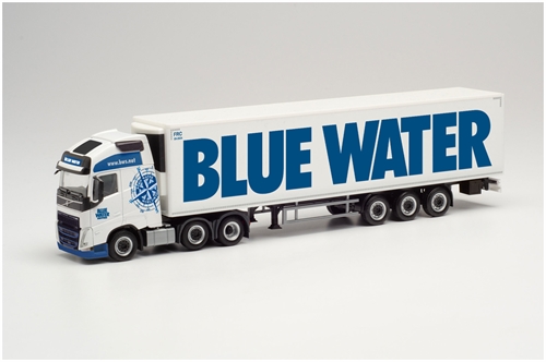Herpa 313971 Volvo FH Alt. XL 2020 6×2 mit 3-Achs-Kühlauflieger „Blue Water“ Dänemark