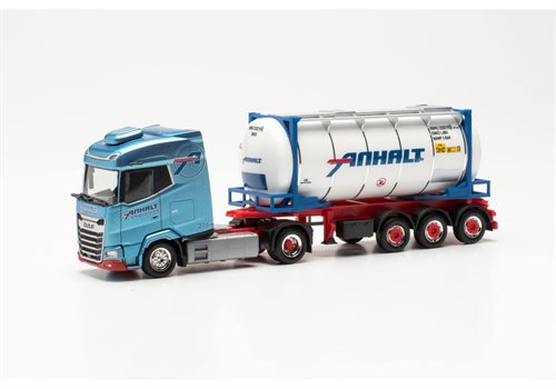 Herpa 316323 DAF XG Sattelcontainer „Spedition Anhalt“ (Schleswig-Holstein/Rehm-Flehde-Barge), H0