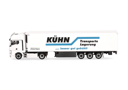 Herpa 318020 MAN TGX GX Kühlsattelauflieger „Kühn Kühltransporte“ (Nordrhein-Westfalen/Ostbevern), H0