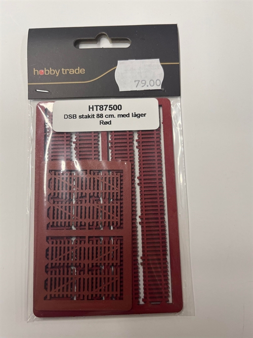 Hobbytrade 87500 DSB Lattenzaun 88 cm mit Toren, rot H0