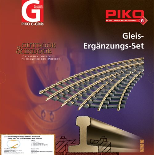 Piko 35302 Gleis Ergänzungs-Set mit Prellbock, Spur G