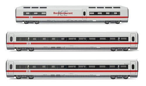 Lima HL 4676 3-teiliges Set Erweiterungswagen Baureihe 401 (ICE 1) „Interlaken“ der DB AG, DC, Epoche V-VI, H0