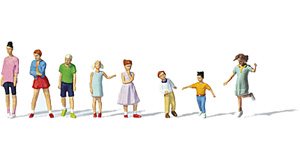 Preiser 10766 Jugendliche und Kinder, acht Figuren, H0