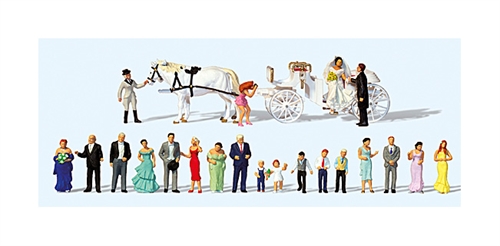 Preiser 13011 Hochzeitsgesellschaft mit Kutsche, H0