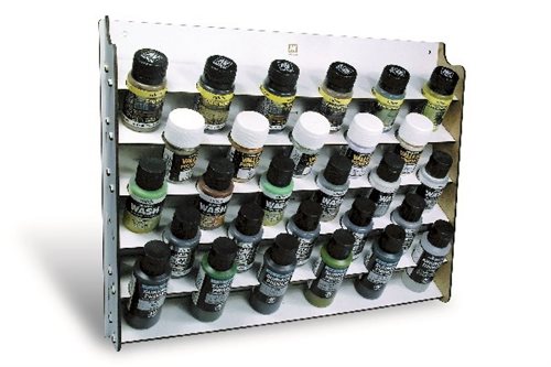 Vallejo 28009 Wandmontiertes Farbdisplay, leer, für 28 Ass, 35/60 ml