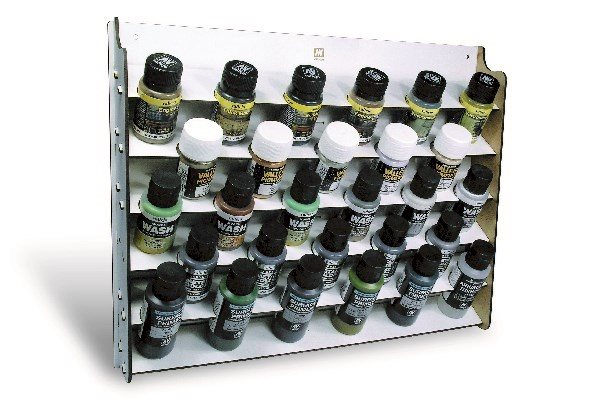 Vallejo 28009 Wandmontiertes Farbdisplay, leer, für 28 Ass, 35/60 ml