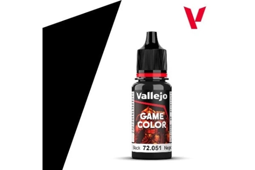 Vallejo 72051 Spielfarbe Schwarz, 18 ml (80)