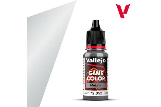 Vallejo 72052 Spielfarbe Metallic Silber 18ml (121)