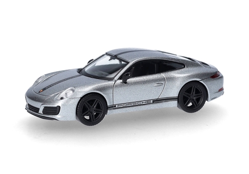 Herpa 430418 Porsche 911 (991) Carrera 4 S, silber, H0