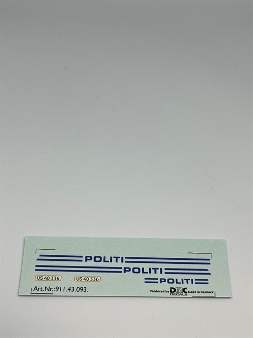 DMC Decals DP112-092 Politi 1:43