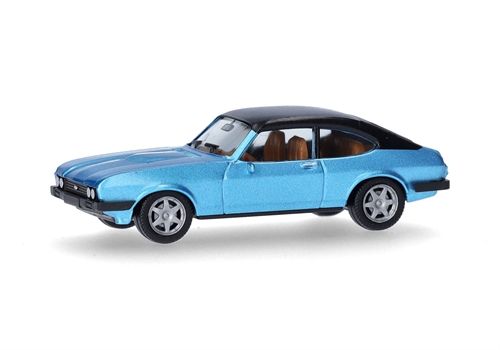 Herpa 430807-002 Ford Capri II mit Vinyldach, Miamiblau Metallic, H0